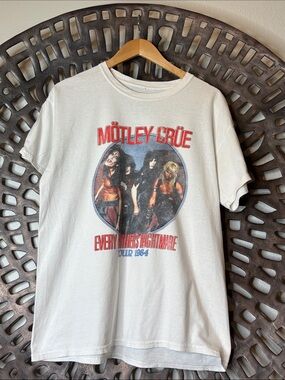🤍 Motley Crue “Everyone’s Nightmare” Graphic Tee Men’s Large White Cotton 🤍